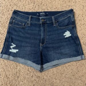 Hollister Women's Dark Blue Jean Shorts